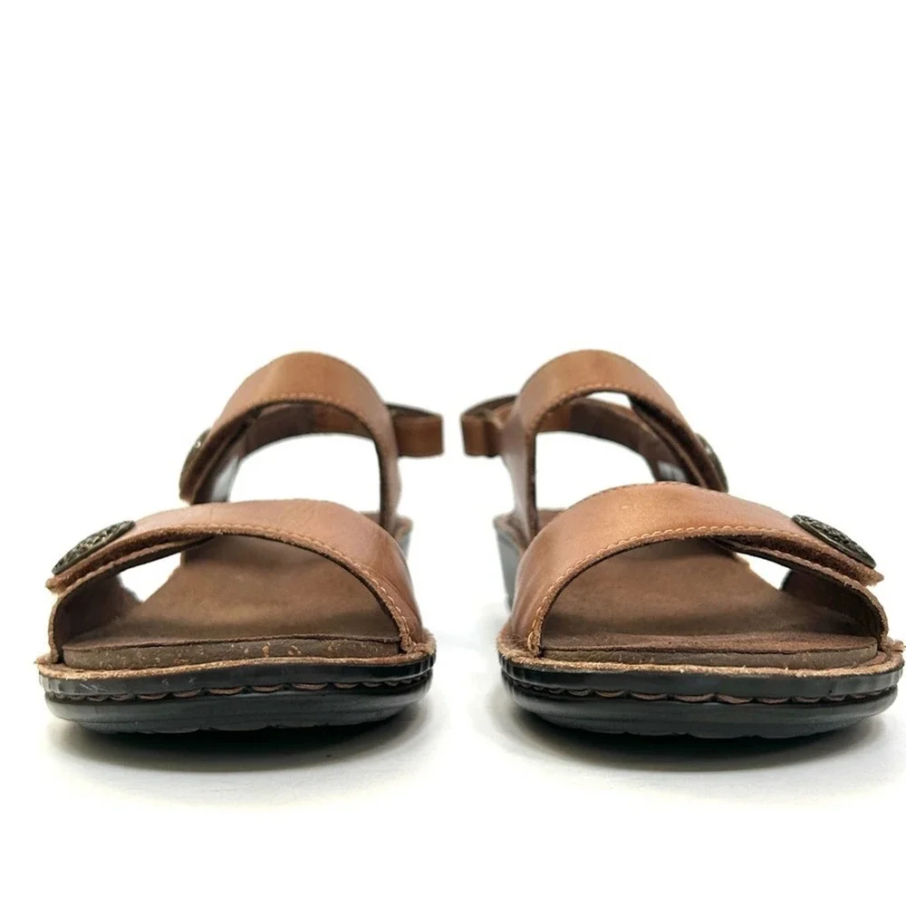 Aravon Leather Candance Comfort Sandals by New Balance Tan Brown, Size 10